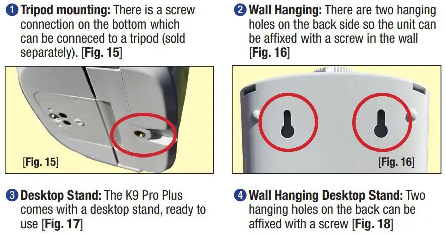 Skindfense K9 Pro Plus Temperature Scanner and Gel Sanitizer Dispenser User Manual - Mounting