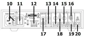 adastra UA30 953.183UK Compact 100V Mixer-Amplifiers - Rear panel