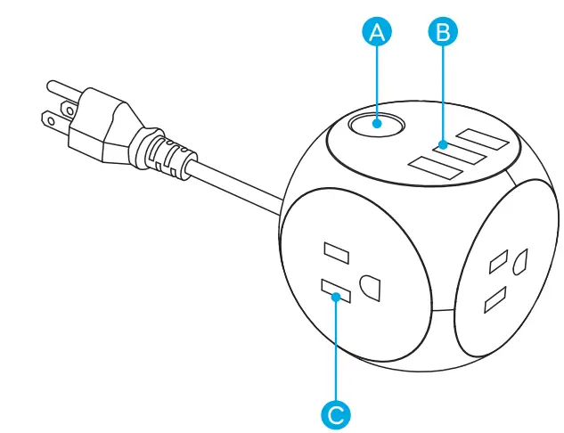 ANKER A2763 PowerPort Cube USB with 3 Outlets and 3 USB Ports - Overview