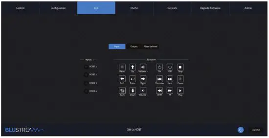 BLUSTREAM SW41HDBT HDBaseT Switch - CEC Page