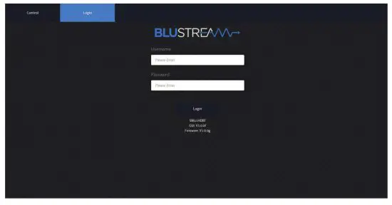 BLUSTREAM SW41HDBT HDBaseT Switch - Login