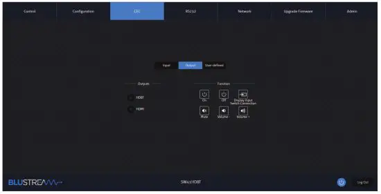 BLUSTREAM SW41HDBT HDBaseT Switch - Output