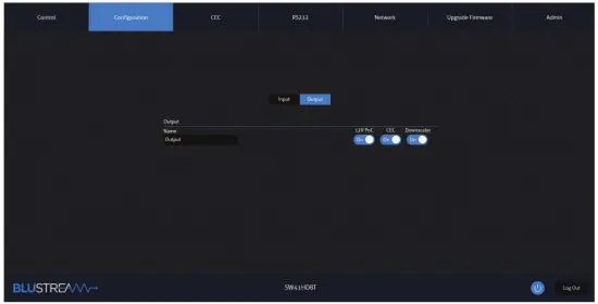 BLUSTREAM SW41HDBT HDBaseT Switch - Outputs