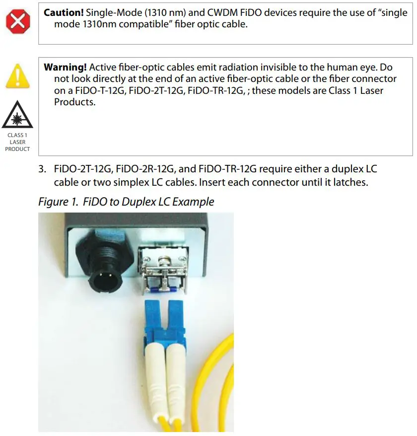 AJA FiDO 12G Series SDI Optical Fiber Mini-Converters User Guide - Installation