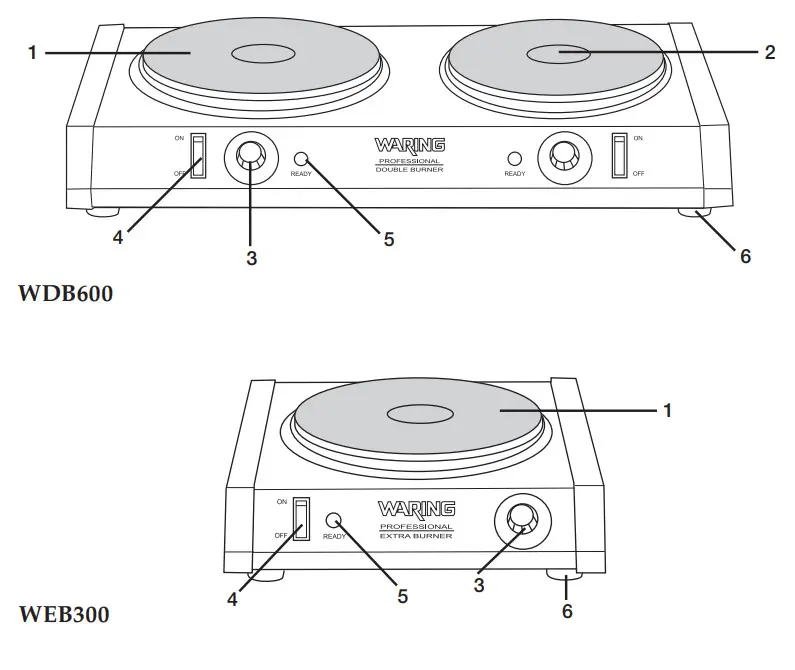 WARING COMMERCIAL WDB600 Professional Extra Burners - PARTS
