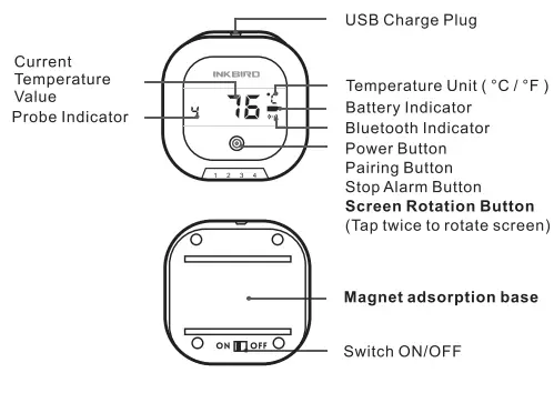 Shenzhen Yingbojingkong Technology IB-IBT01 Wireless Bluetooth BBQ Thermometer 2