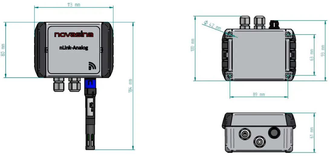 condair 2599898 Novasina nLing Analog - Drawing nLink Analog IP
