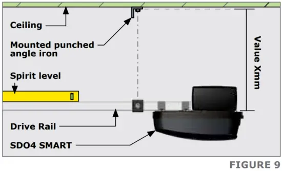 Mounting the SDO4 SMART drive rail to the ceiling