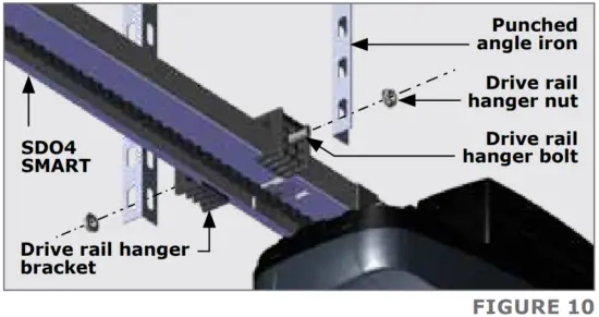 Mounting the SDO4 SMART drive rail to the ceiling