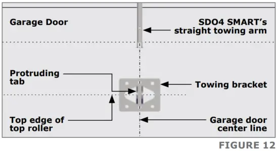 Mounting the towing bracket to the garage door Mounting the towing bracket to the garage door
