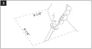 FIG 13 cut a 9-1or 4 in. x 9-1 or 4 in