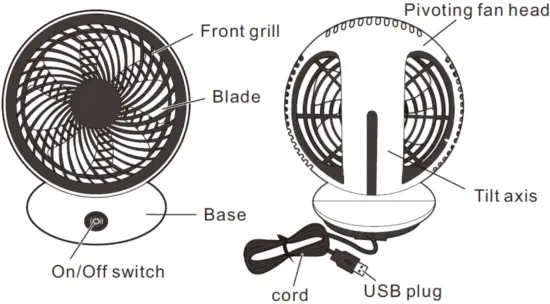 AirArtDeco AAD-QT-U608 6 Inch Portable FEATURES OF THIS PRODUCT