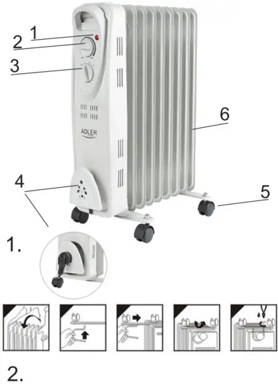 ADLER AD 7807 Oil Electric Space Heater - FIG 1