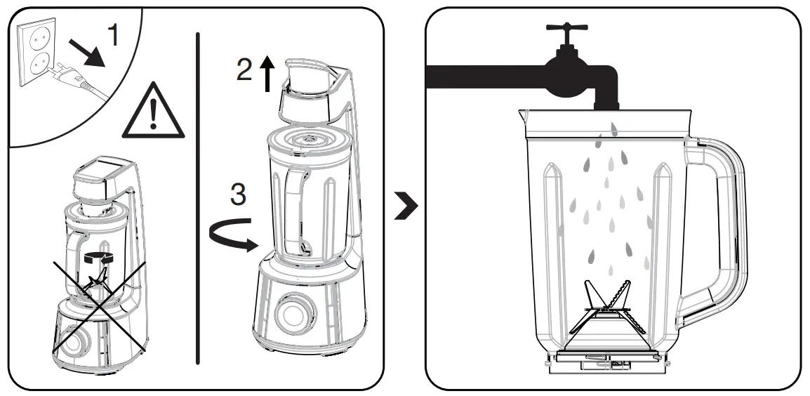 beko TBV8106BX Vacuum Blender - cleaning