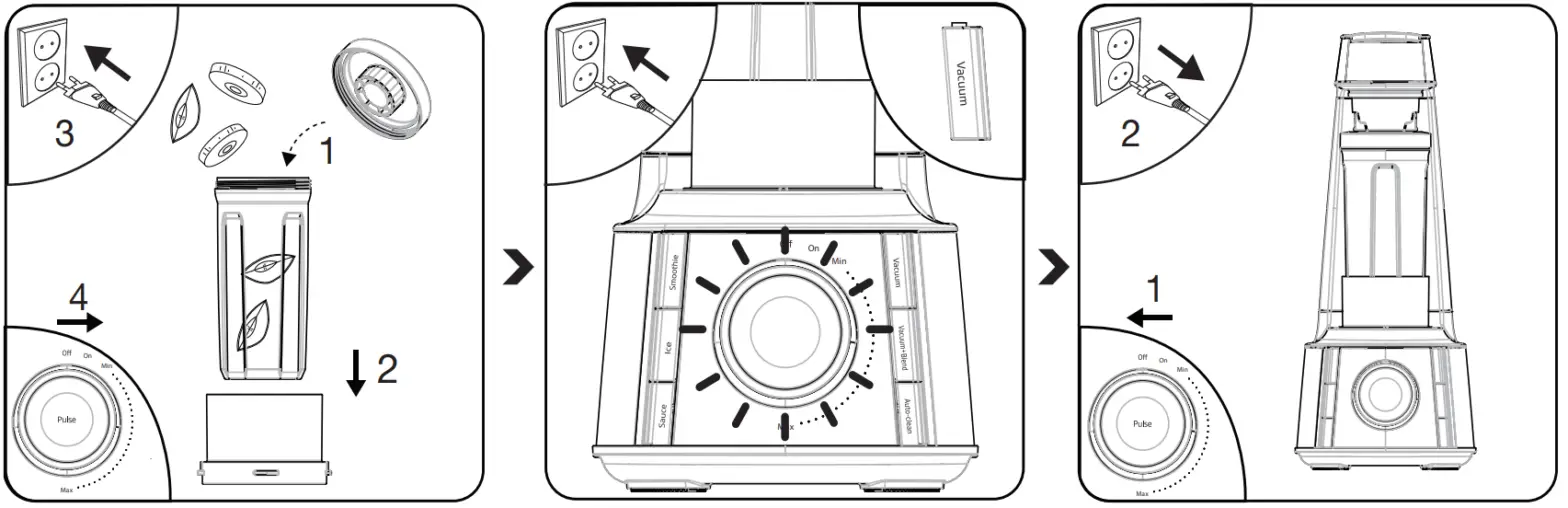 beko TBV8106BX Vacuum Blender - the bottle stand