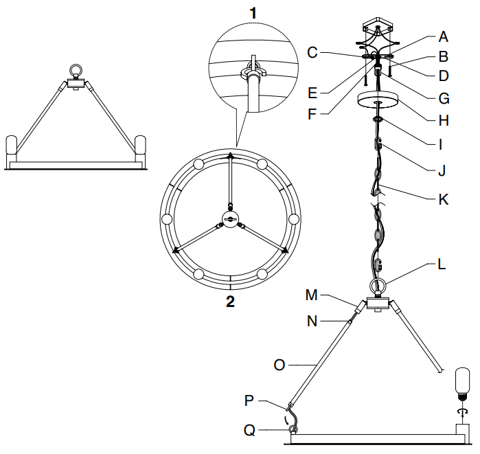 Hunter 19033 Saddlewood 6 Light Round Chandelier -