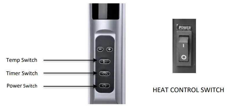 Goldair GMH268 2000W Electronic Micathermic Heater - CONTROL PANEL