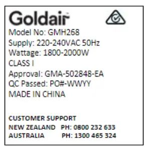 Goldair GMH268 2000W Electronic Micathermic Heater - icon 1