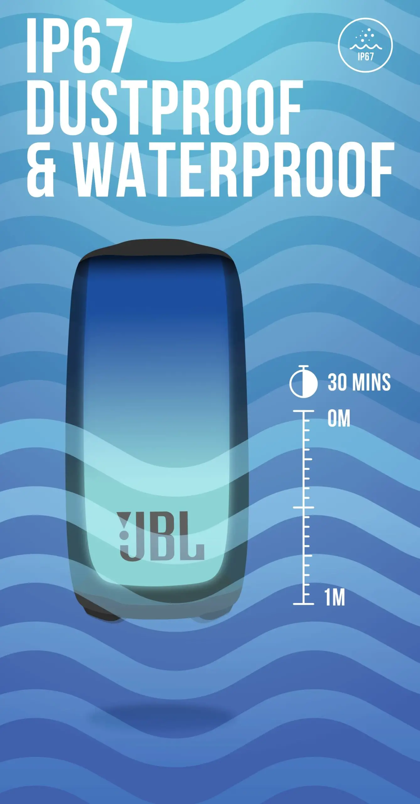 JBL Pulse 5 Portable Bluetooth Speaker with Light Show - IP67 dustproof & WATERPROOF