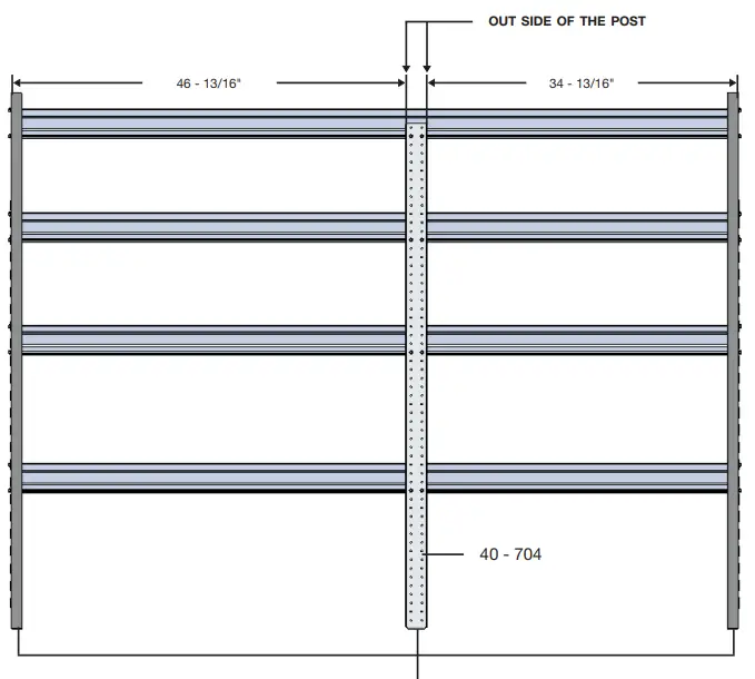 RANGER N5-DS84-4 Shelving - center post