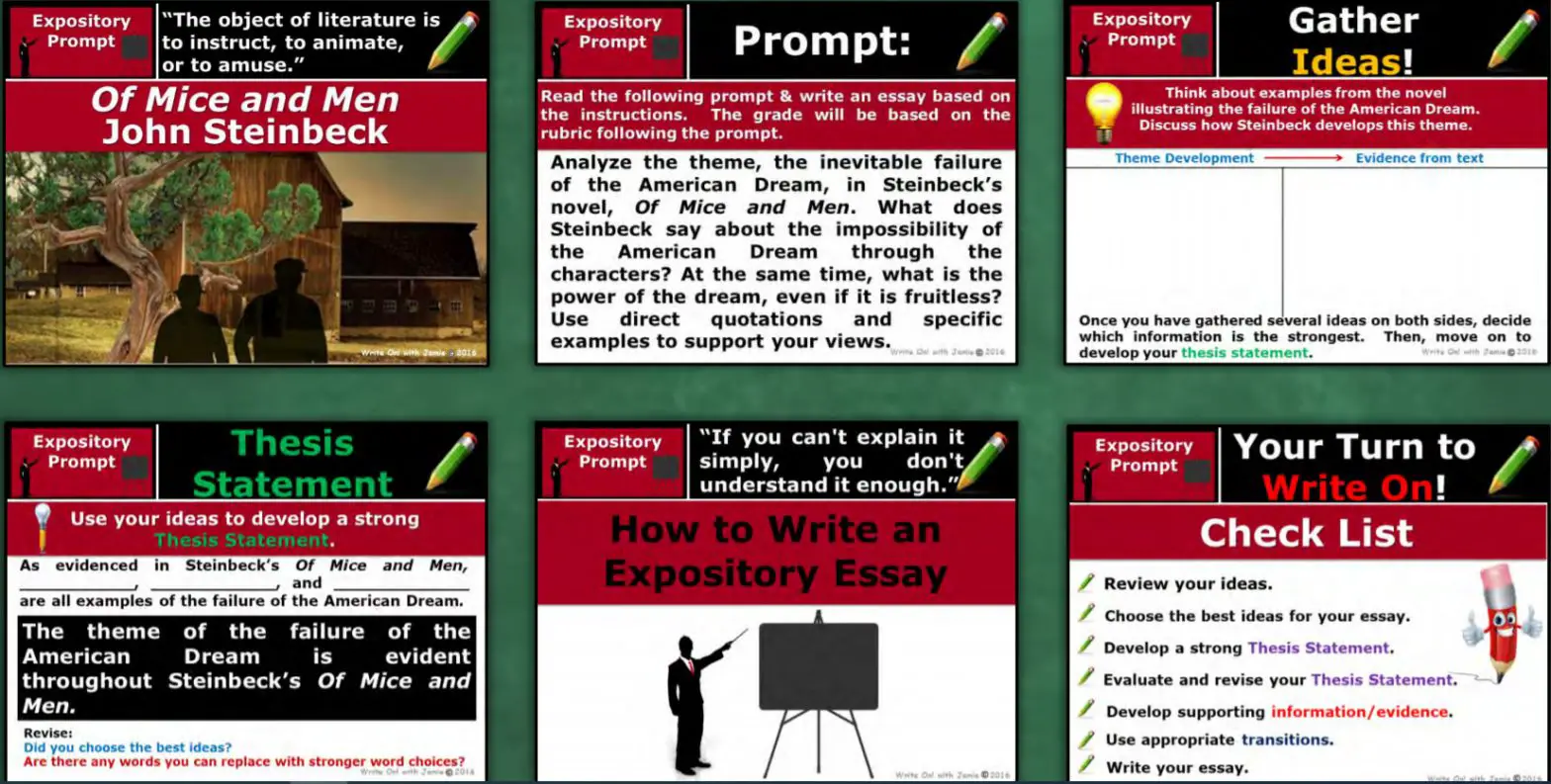 EXPOSITORY WRITING Of Mice and Men - powerpoint