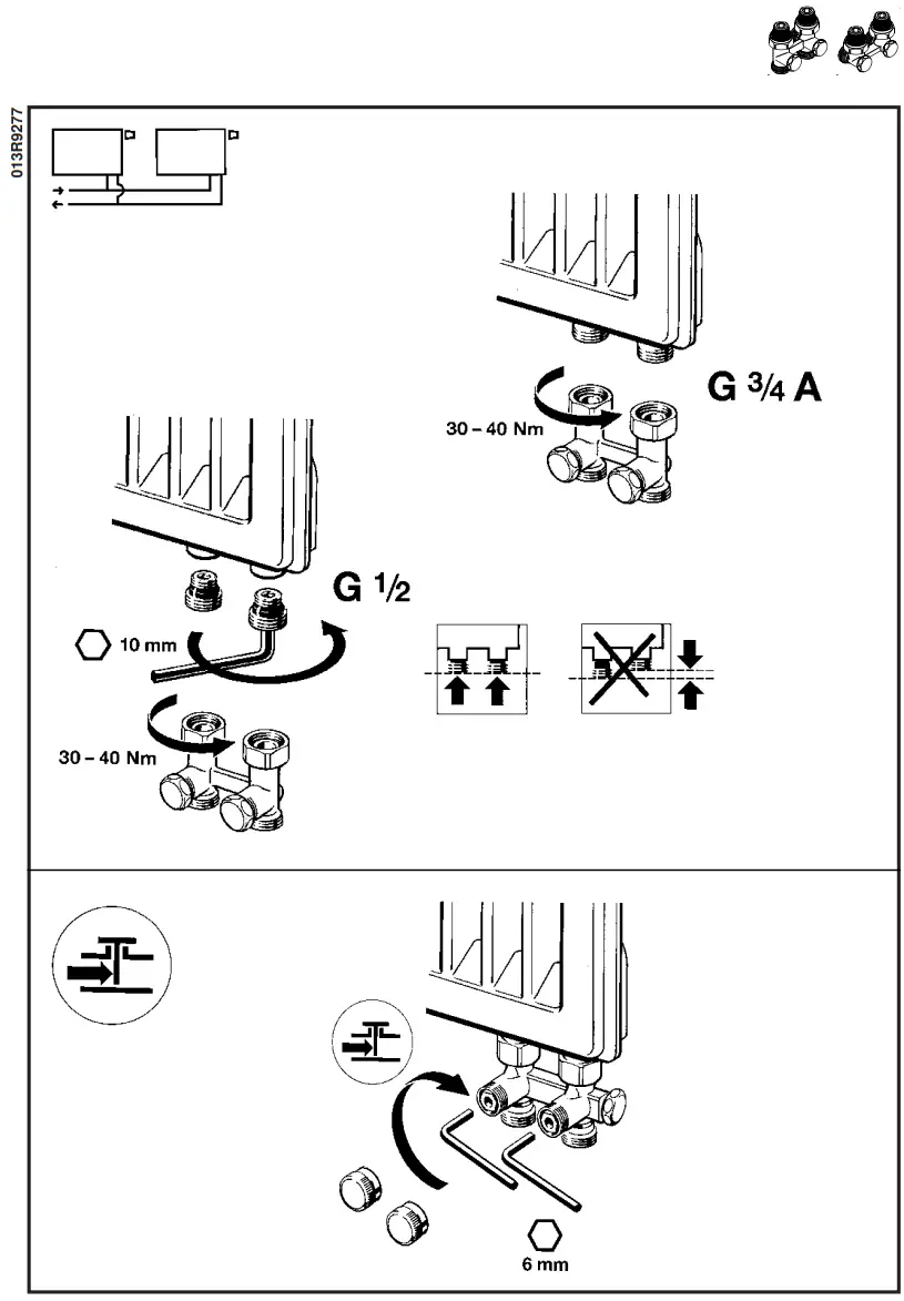 Danfoss RLV KS Radiator H Type Connection