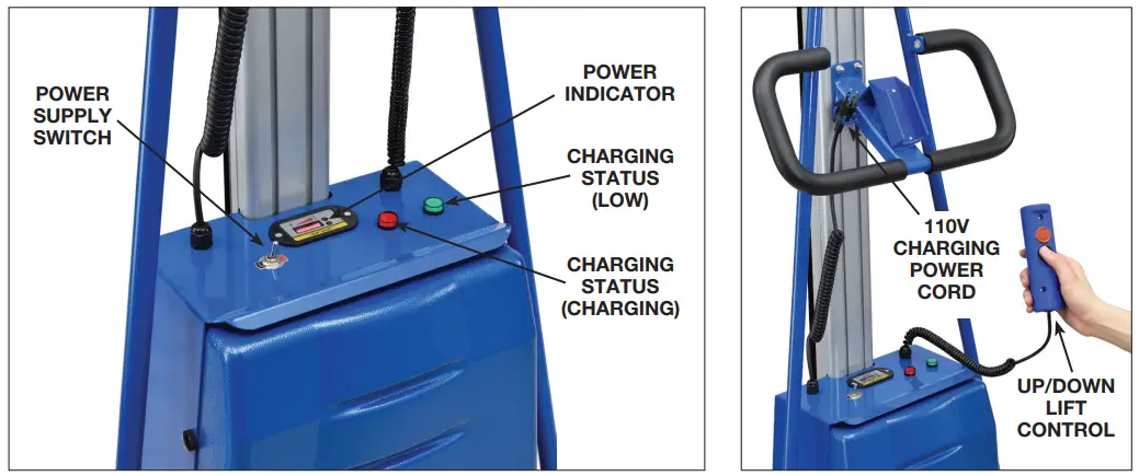 GLOBAL INDUSTRIAL 988927 Battery Powered Office Lift Truck - Fig 2
