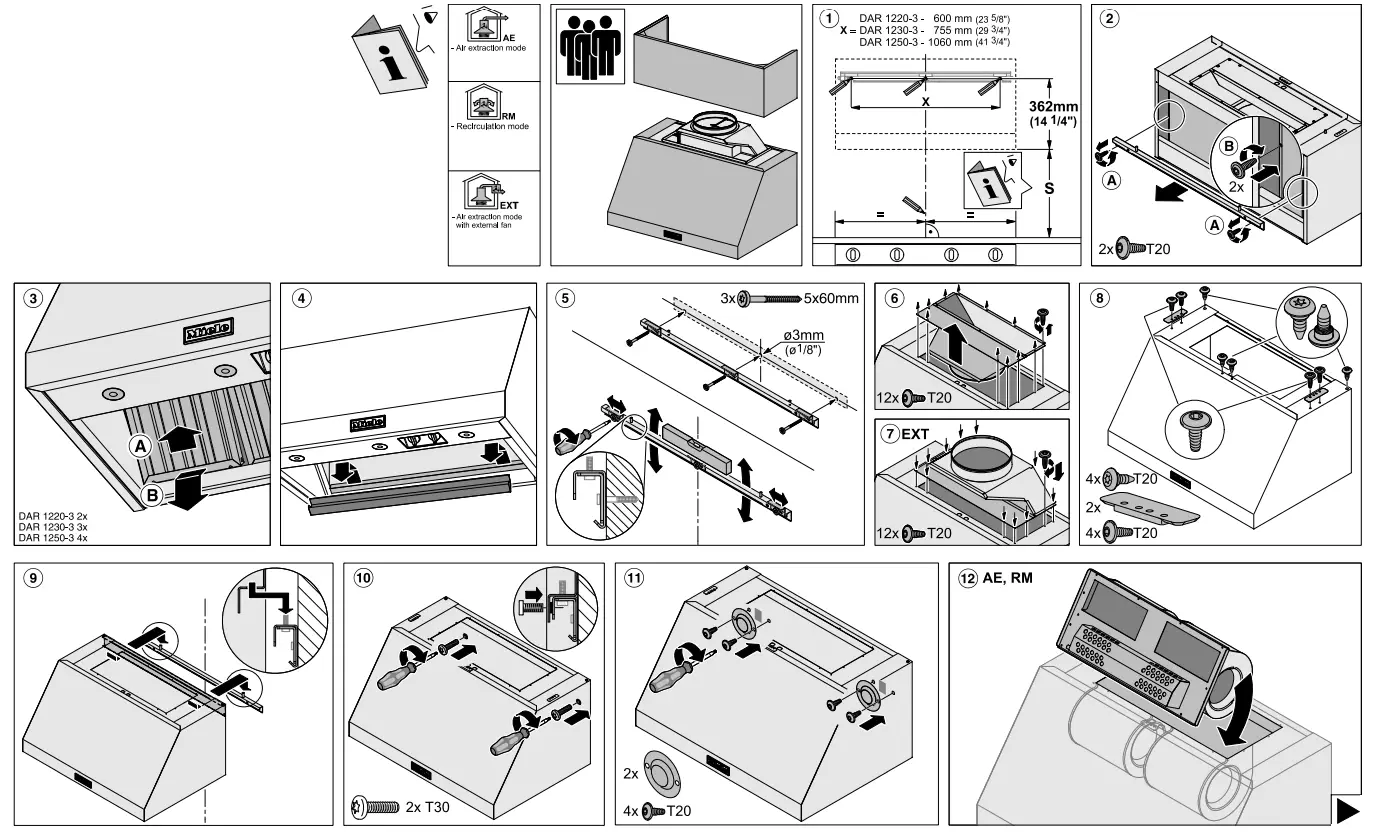 Miele DAR12203 Wall Mount Range Hood