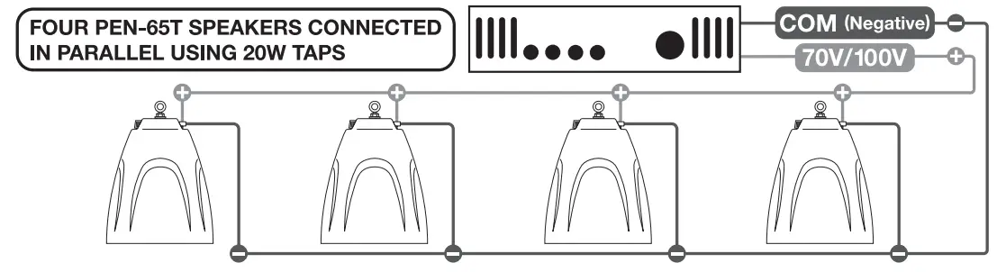 ROCKVILLE 6.- 70V-10V Hanging Pendant Speaker PEN-65T - 70V-100V