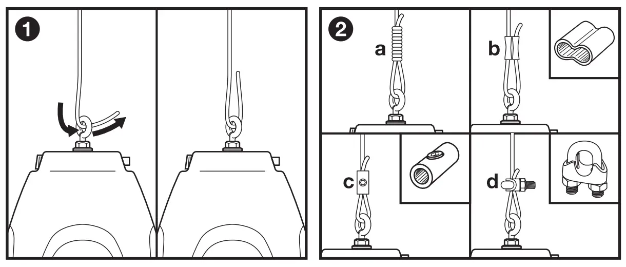 ROCKVILLE 6.- 70V-10V Hanging Pendant Speaker PEN-65T - INSTALLATION