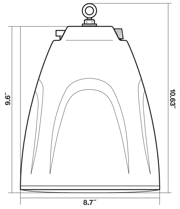 ROCKVILLE 6.- 70V-10V Hanging Pendant Speaker PEN-65T - dimensions
