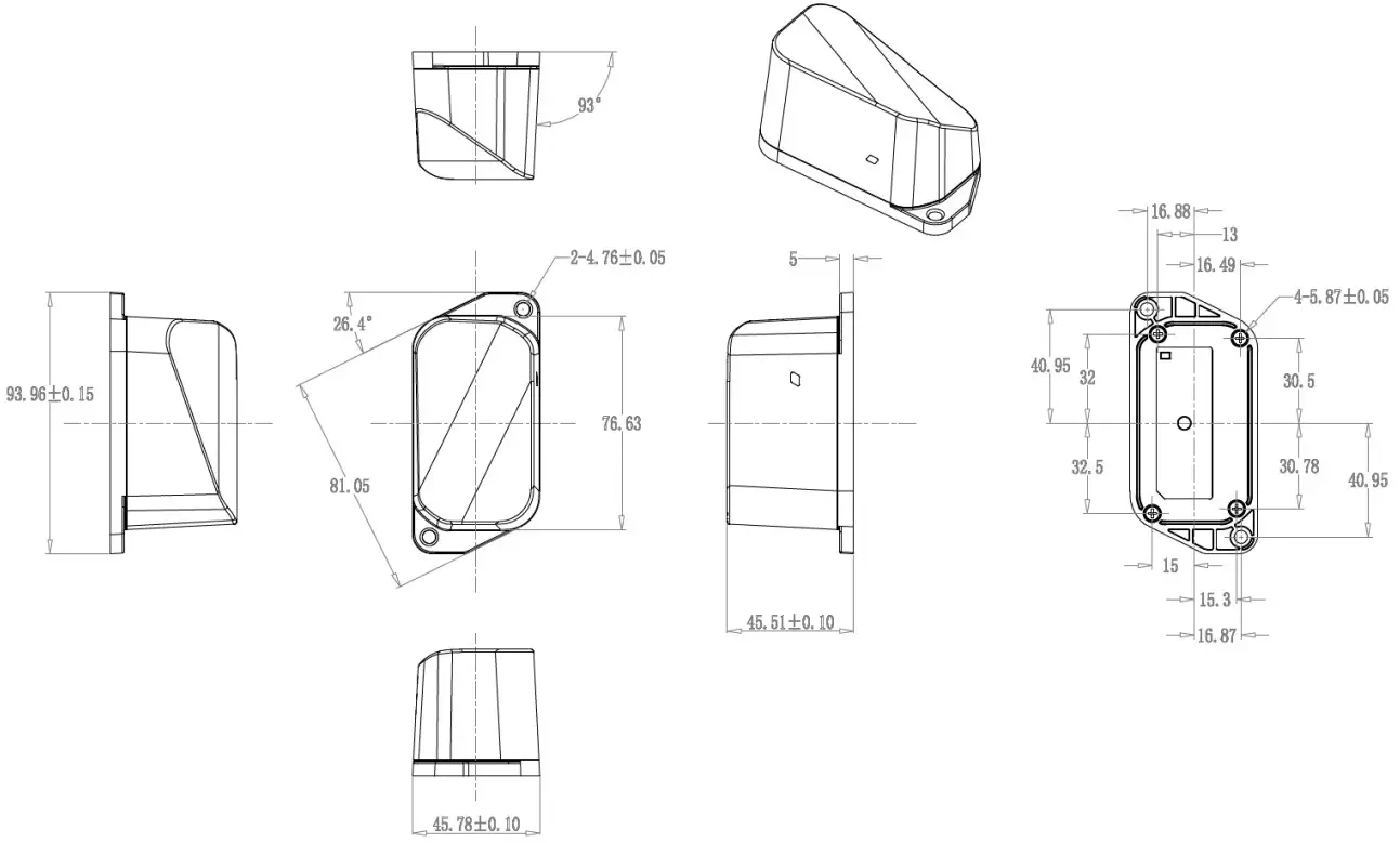 INTRANAV UWB3010 Asset Tag - Product dimension