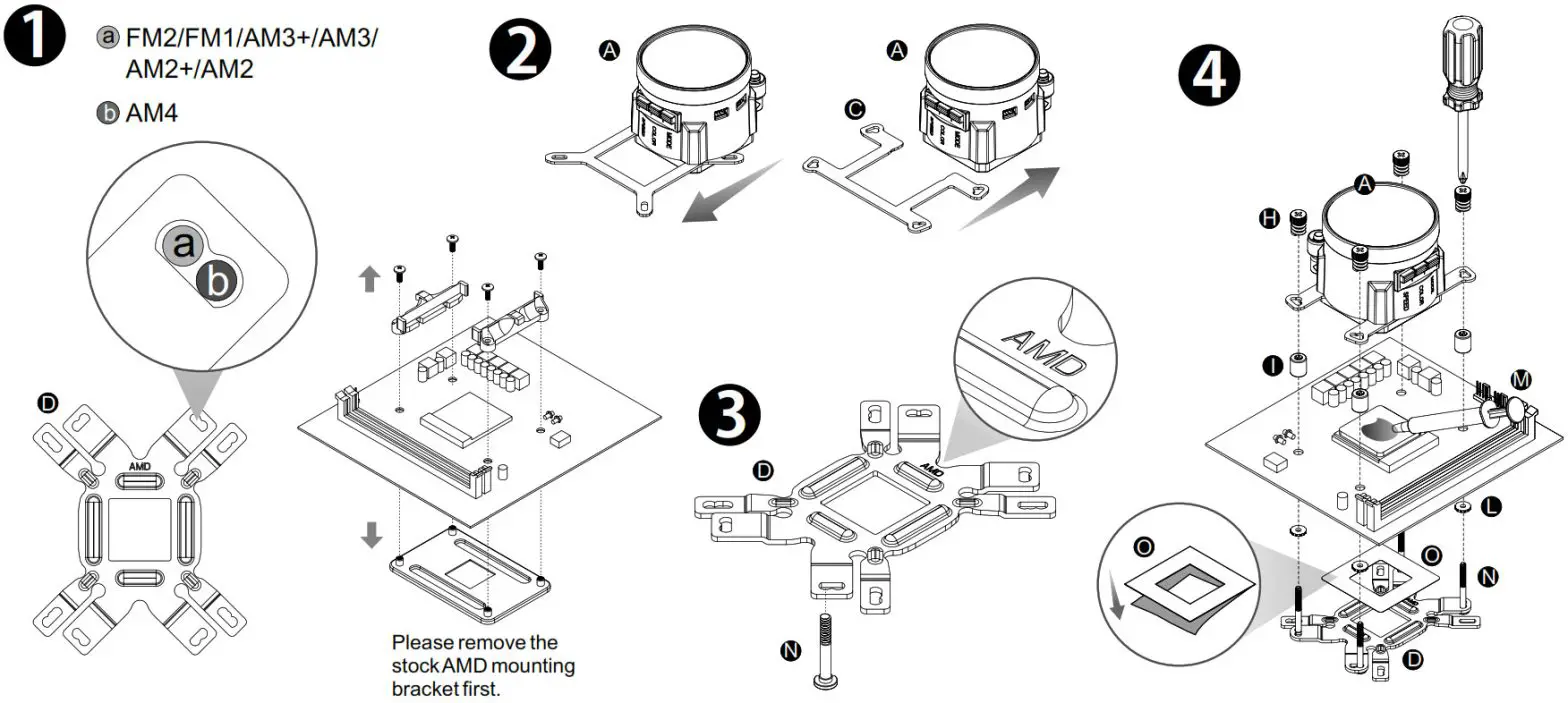 thermaltake CL-W319-PL12BL-A TOUGHLIQUID 240 ARGB Sync - AMD Installation Guide