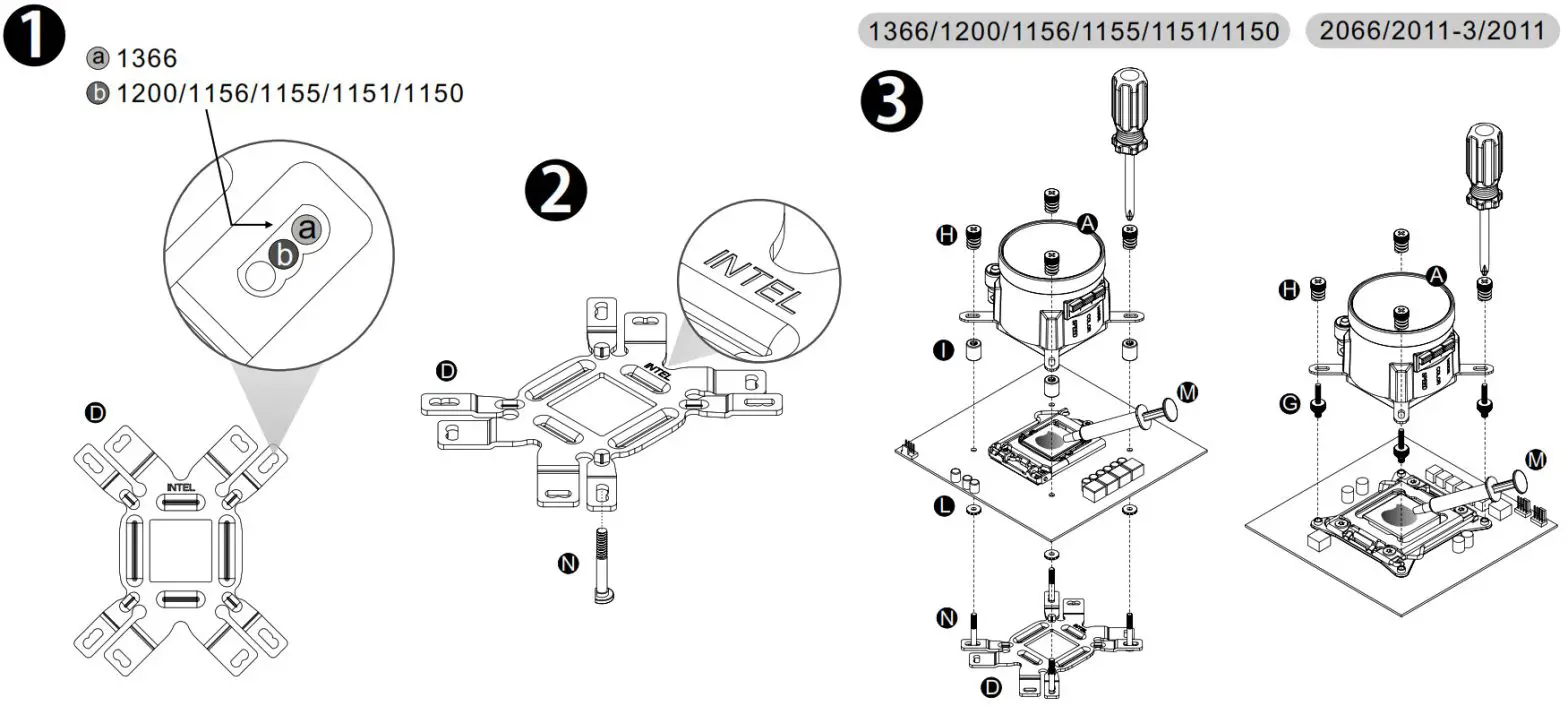 thermaltake CL-W319-PL12BL-A TOUGHLIQUID 240 ARGB Sync - ntel Installation Guide