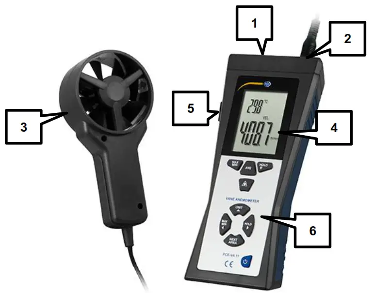 PCE Instruments PCE-VA 11 Thermo Anemometer - 1