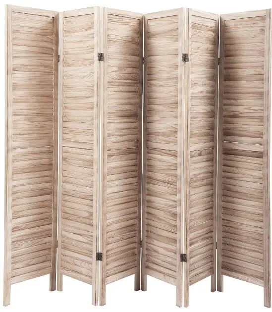 JAXSUNNY HG61F0908 Light Burning 6 Panel Sycamore Wood Folding Screen Room-fig1