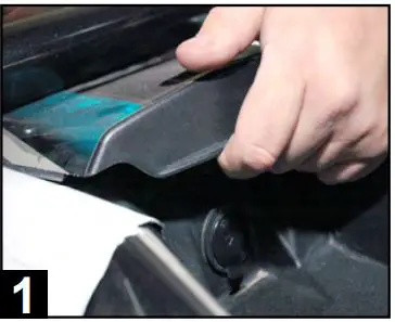 MBQuart MBQX-RAD-1 Multimedia Controller Installation Guide - Remove top center plastic cover above dash pocket