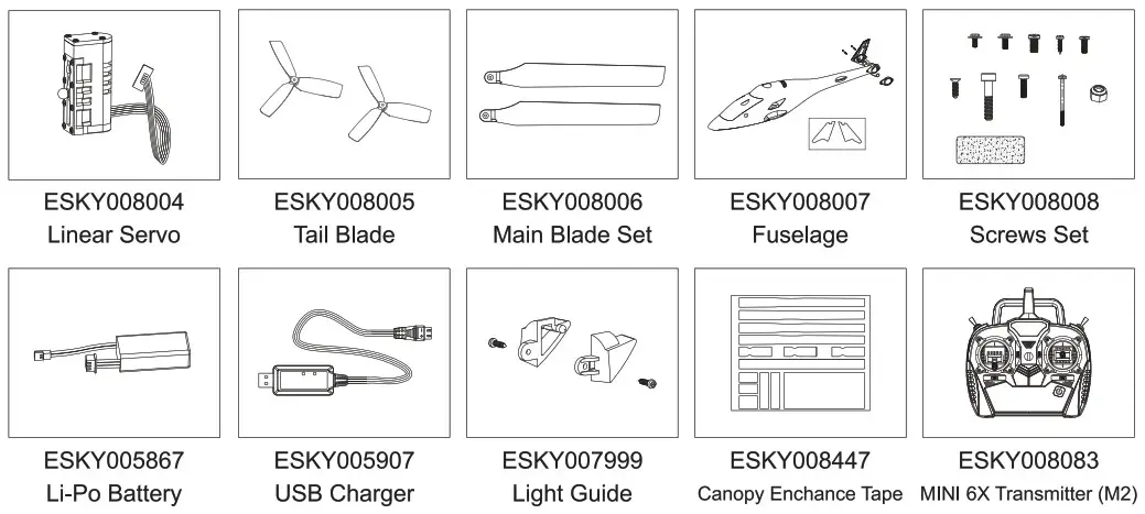 ESKY 300 V2 Mini 6CH 2.4Ghz FXZ 6 DOF Axis-list2