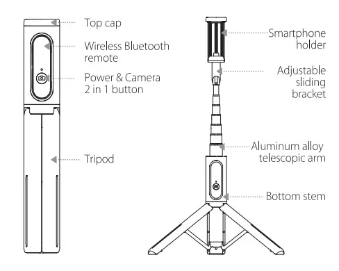 ATUMTEK ATSS002 Bluetooth Selfie Stick Pro-1
