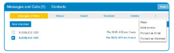 REPLY TO OR FORWARD A VOICEMAIL
