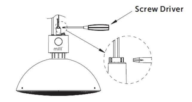 mill JDB1500CL Pendant Patio Heater - hanging from the ceiling