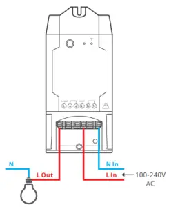 SONOFF TH10 16 Wi-Fi Smart Switch - Light fixture wiring instruction