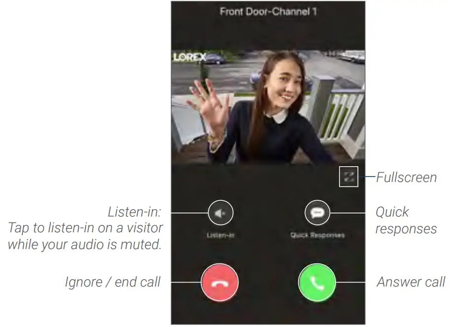 LOREX B241AJ HD Video Doorbell-Calling screen
