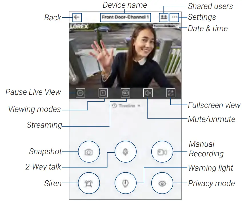 LOREX B241AJ HD Video Doorbell-Camera Live View