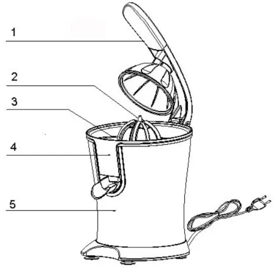 H Koenig AGR88 Electric Juicer 160 W Stainless Steel - Handle
