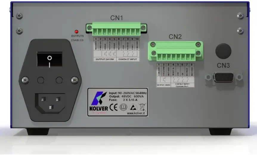 kolver EDU2AE - I O CONNECTIONS 3