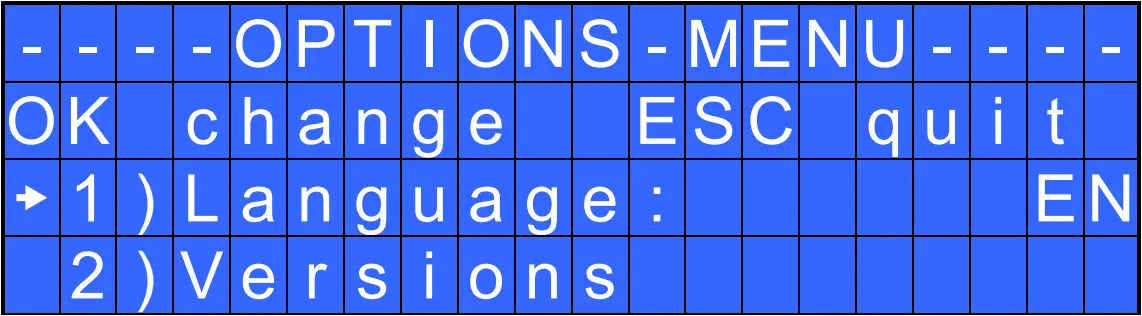 kolver EDU2AE - MENU Options 1