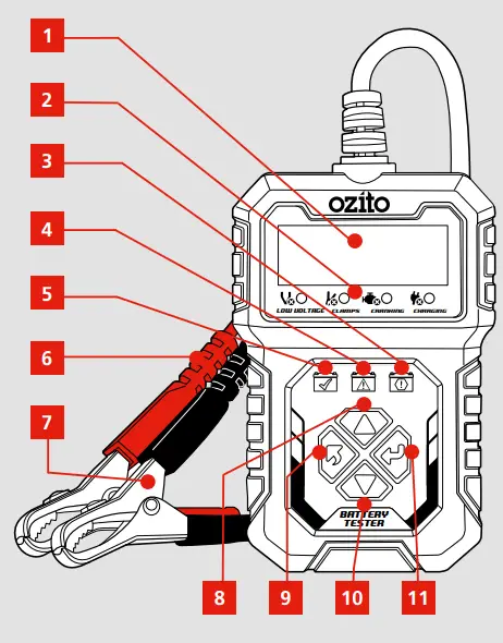 ozito OCBA-1000 Battery and Alternator Tester 1