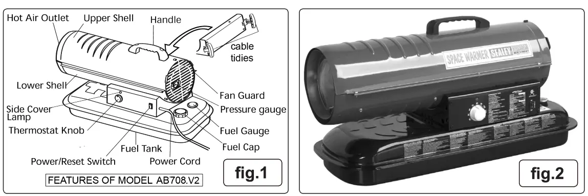 SEALEY AB708.V2 Space Warmer Paraffin Kerosene Diesel heaters - fig 1