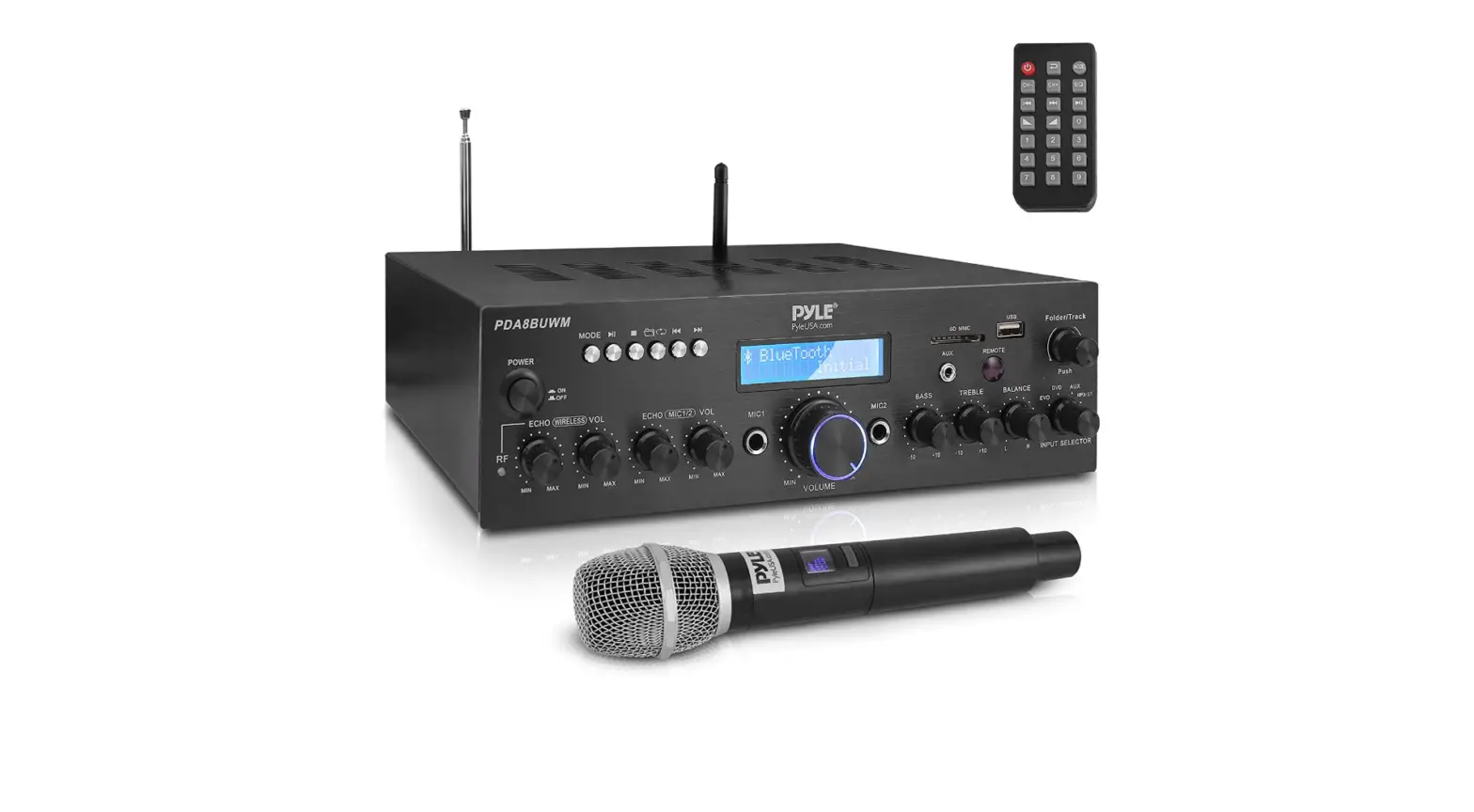 Wireless Microphone Power Amplifier System - 200w Dual Channel Sound Audio Stereo Karaoke Speaker-complete Features/user Manual